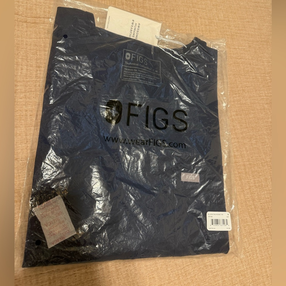 Figs Navy Scrub Top